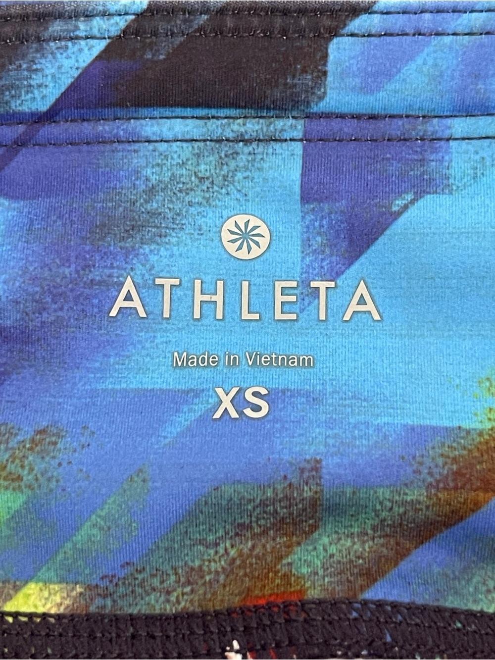 Athleta Abstract Print Leggings XS Colorful Running Yoga Gym Athleisure Workout - Picture 5 of 8